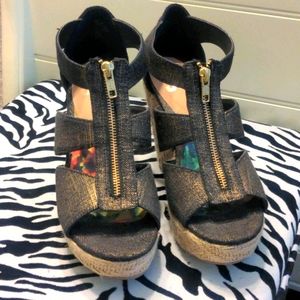 Black and Gold Heels